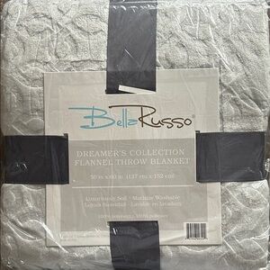 Bella Russo Dreamer's Collection Silver Flannel Throw Blanket